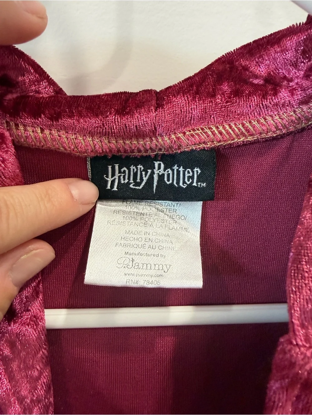 Kids Harry Potter Plush Maroon Gryffindor Hooded Robe